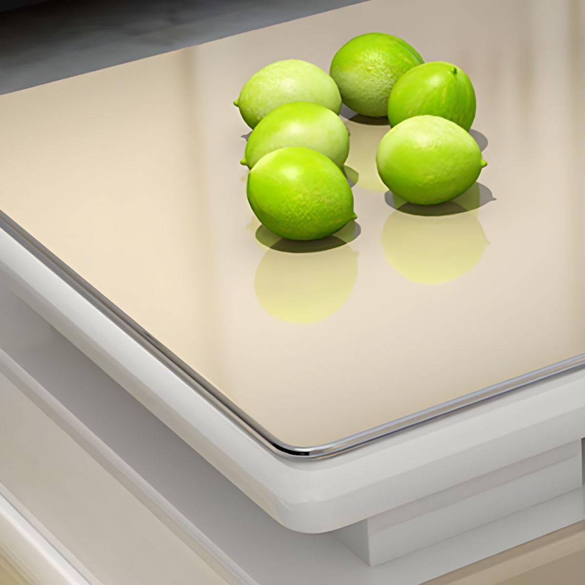 Modern Rectangular Glass Coffee Table with White Wood Base and Storage U8964