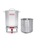 40 Quart Stainless Steel Stock Pot with Steamer Basket and 12" Single Propane Stove S656