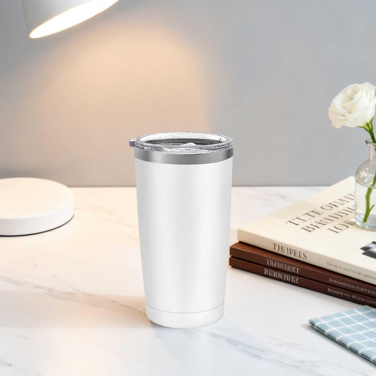 20 Pack Stainless Steel Insulated Tumbler 20oz White J798