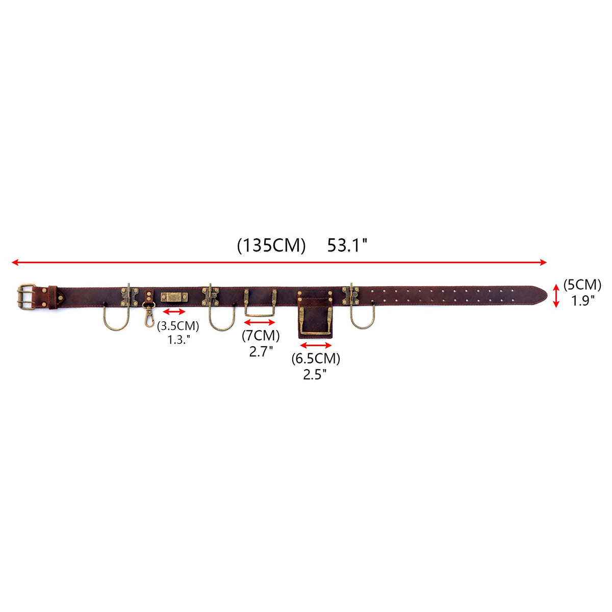 Adjustable Tool Belt with 2 Tool Pocket V493068