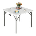 34" White Portable Plastic Folding Table O676257