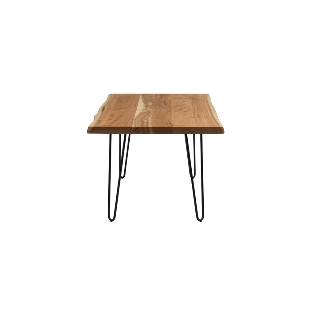 Solid Wood Coffee Table with Hairpin Metal Legs, 48 Inch V476817