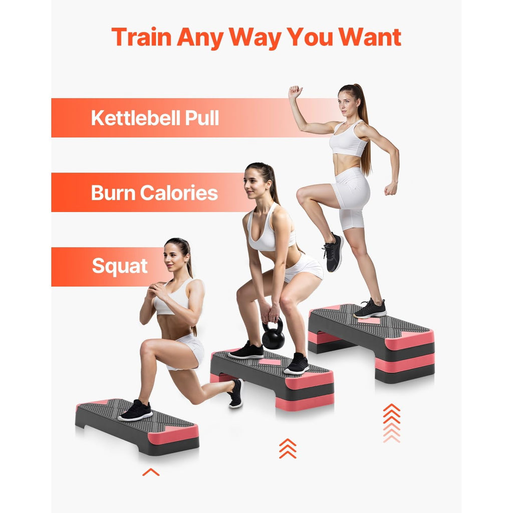 Adjustable Non Slip Aerobic Step Platform with 4 Risers C313