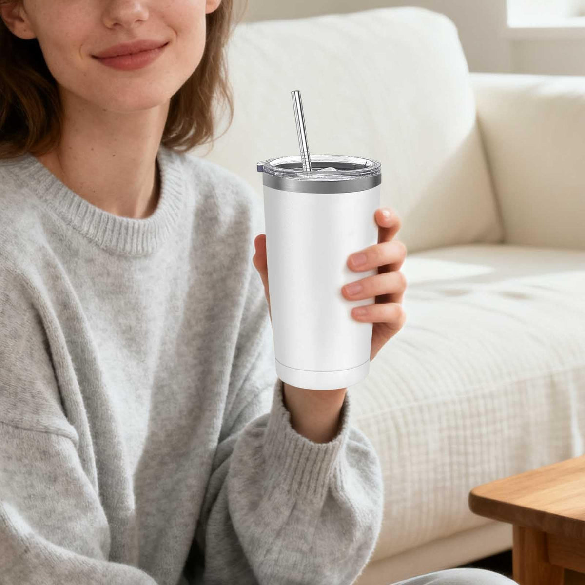 20 Pack Stainless Steel Insulated Tumbler 20oz White J798