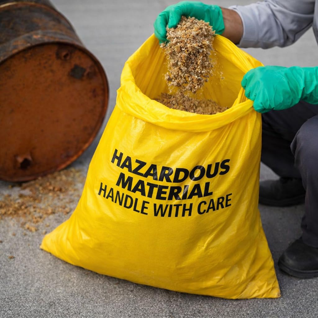 10-Gallon Hazardous Waste Bags 24 Pack Yellow 4 mil T699