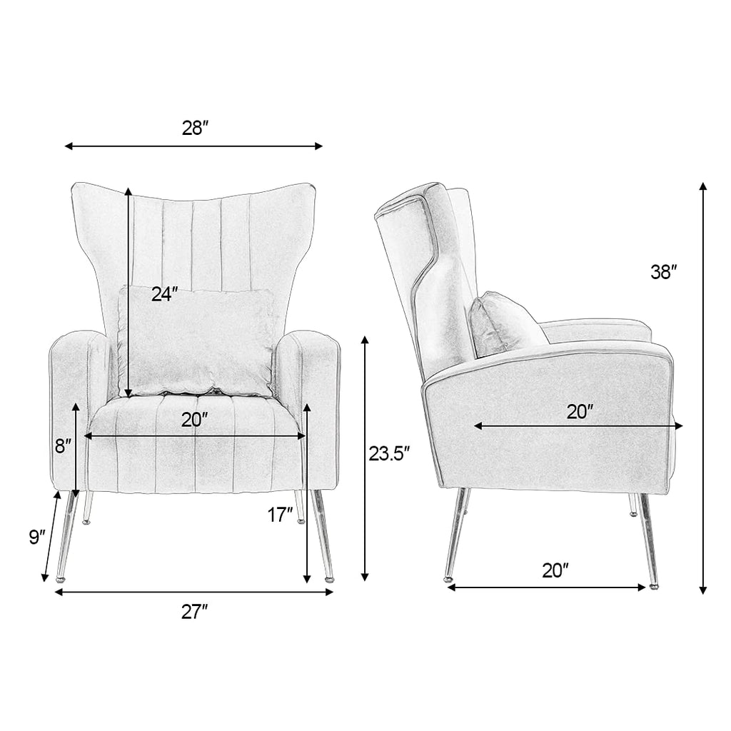 Velvet Accent Chairs Set of 2 Green M190262