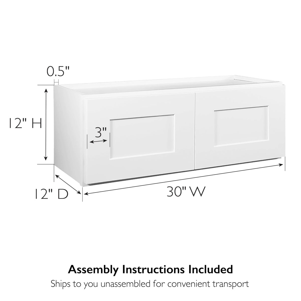 White Shaker Style Bridge Cabinet D392