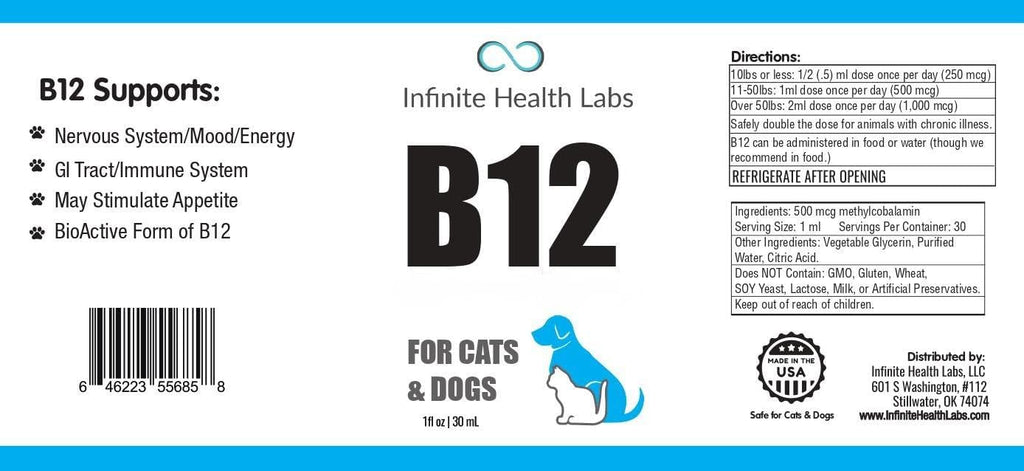 Vitamin B12 for Dogs & Cats, Methylcobalamin, 1 oz O997841