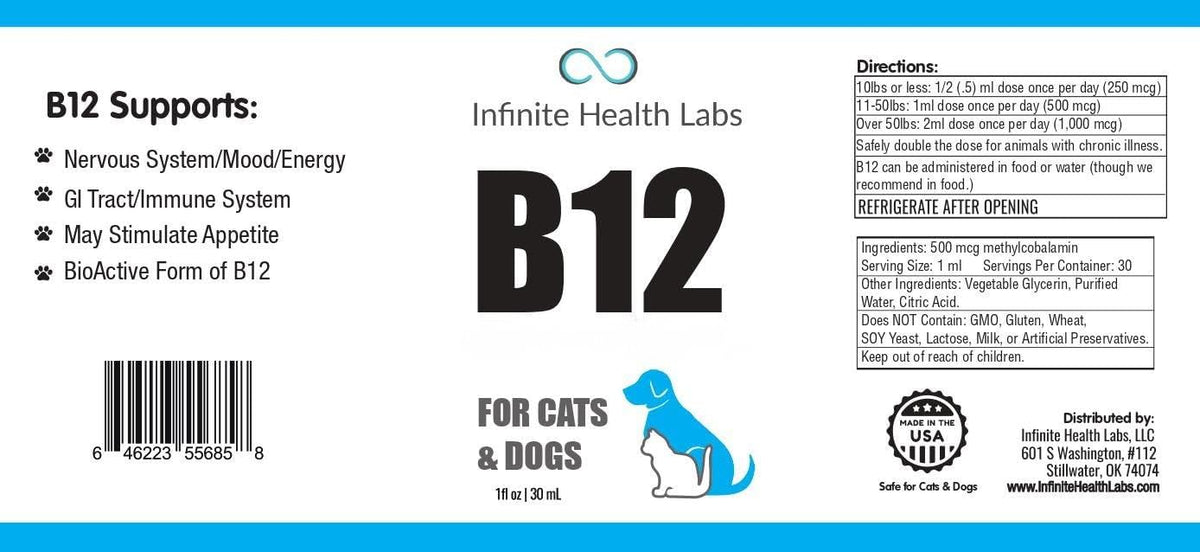 Vitamin B12 for Dogs & Cats, Methylcobalamin, 1 oz O997841