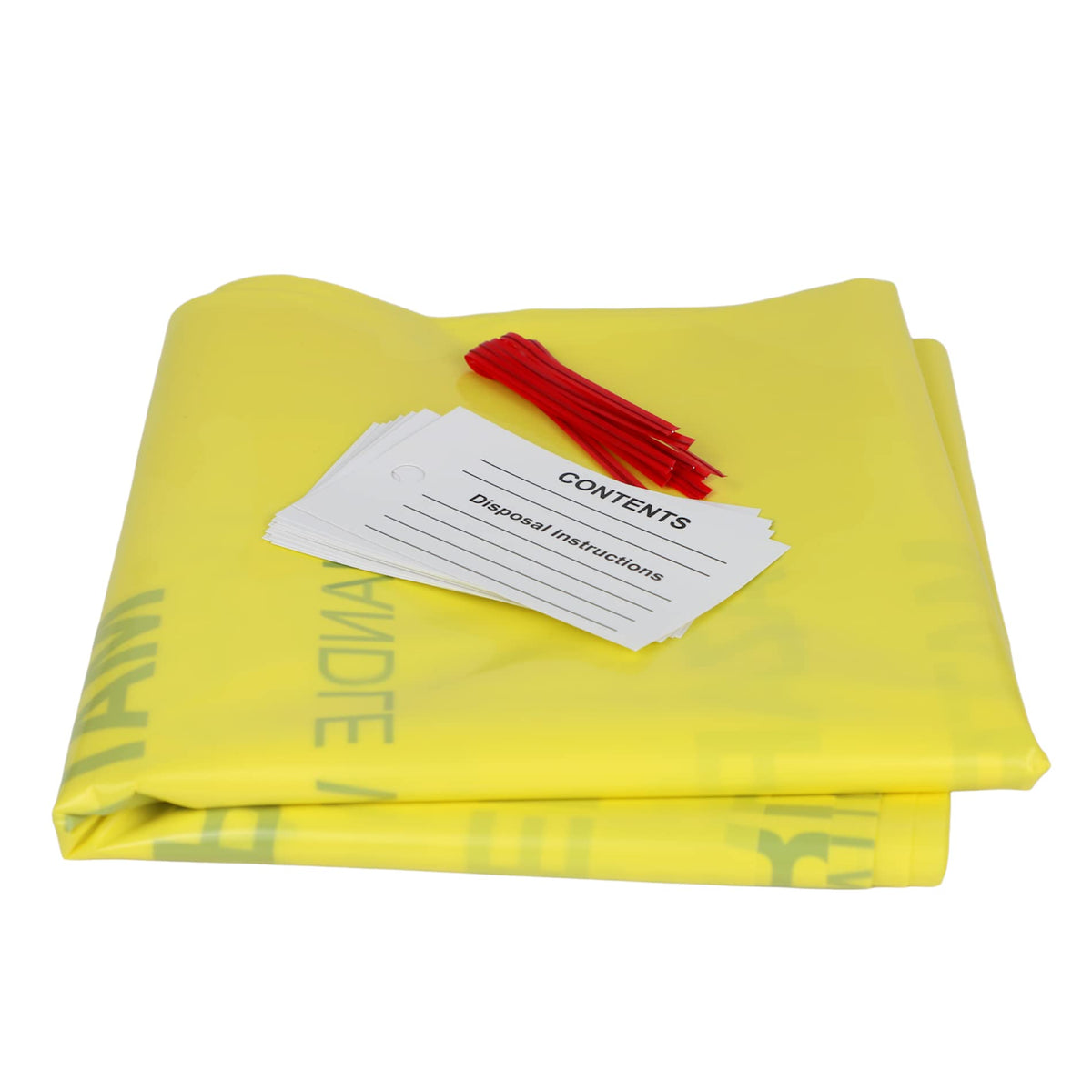10-Gallon Hazardous Waste Bags 24 Pack Yellow 4 mil T699