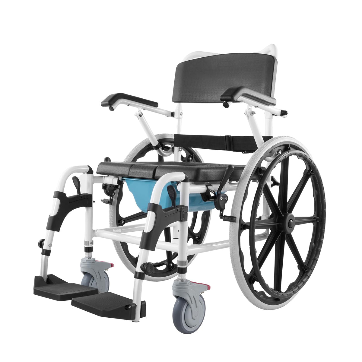 17.5in Adjustable Aluminum Shower Wheelchair with Brake Q79329