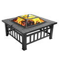32 Inch Square Wood Burning Iron Fire Pit E29364