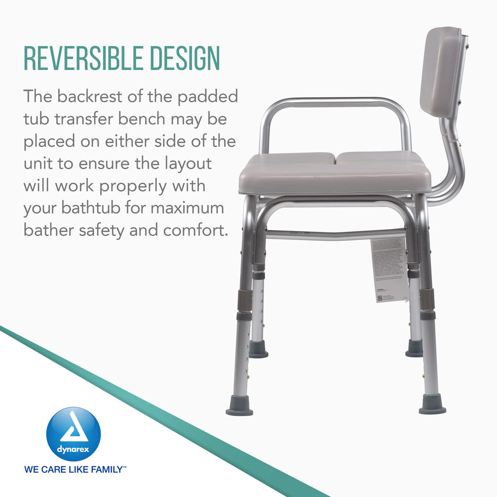 Padded Tub Transfer Bench 400 lb. Weight Capacity Grey G95126