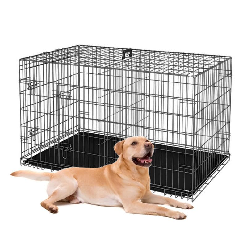 48-Inch Folding Metal Dog Crate with Divider, Tray, and Carry Handle U272598