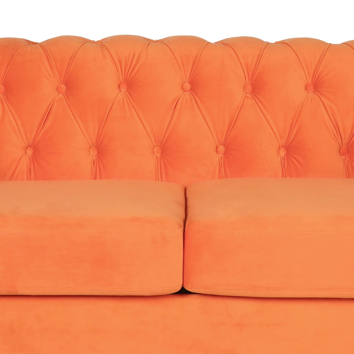 Orange Velvet 3 Pieces Sofa Set E66232