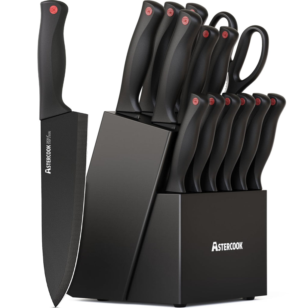 15 Pc German Knife Set with Block and Sharpener X2728