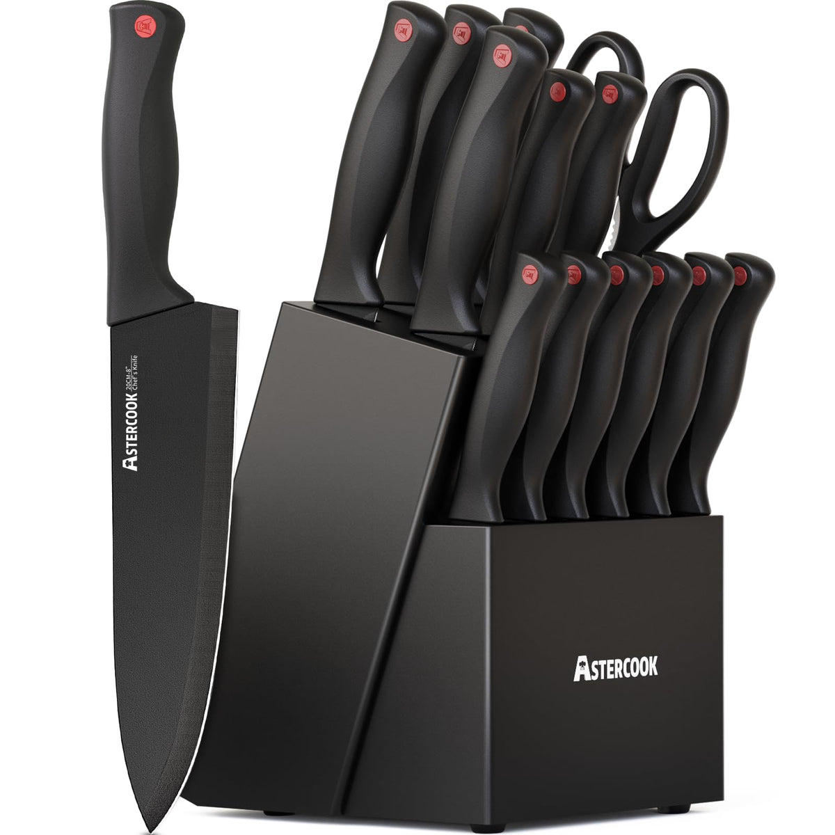 15 Pc German Knife Set with Block and Sharpener X2728