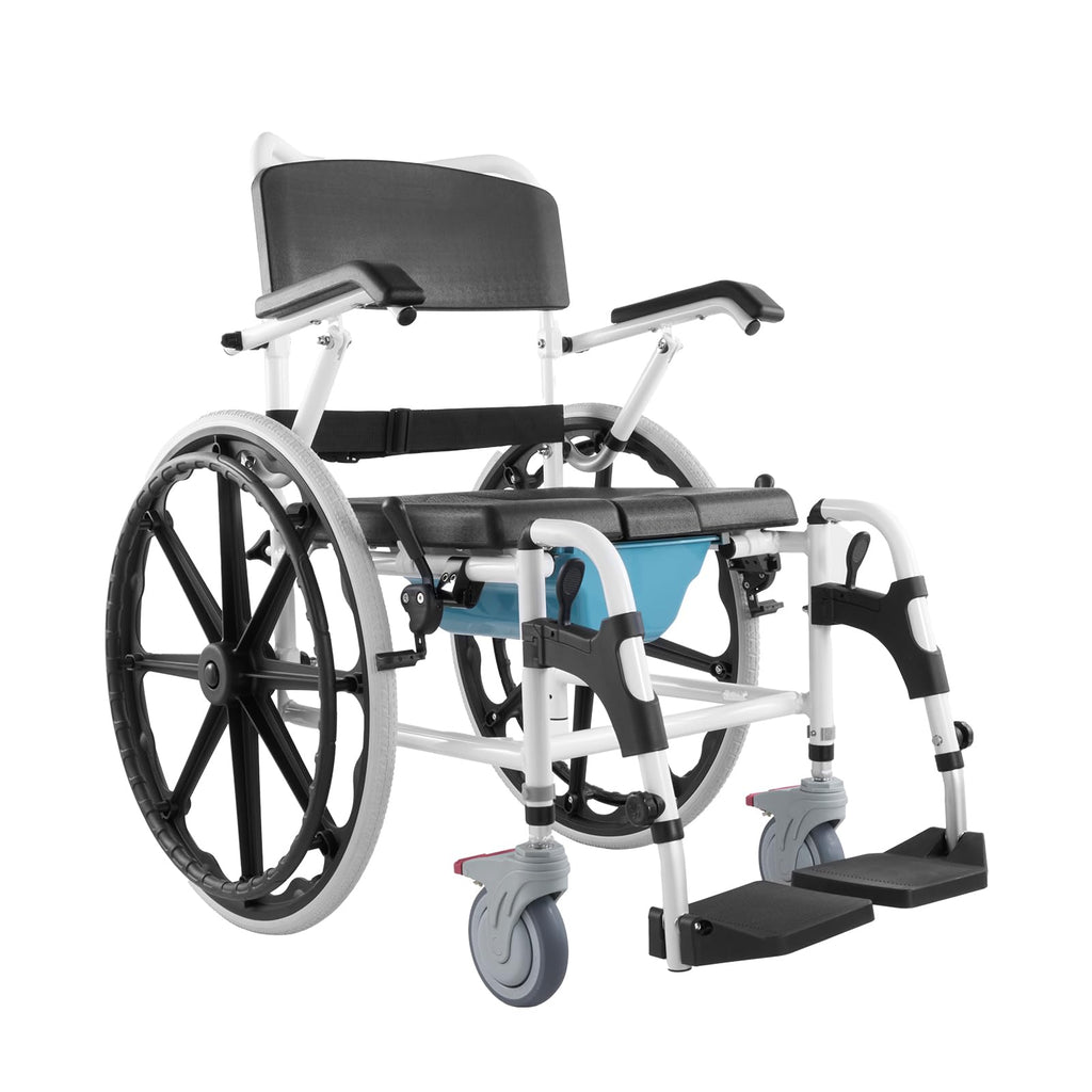 17.5in Adjustable Aluminum Shower Wheelchair with Brake Q79329