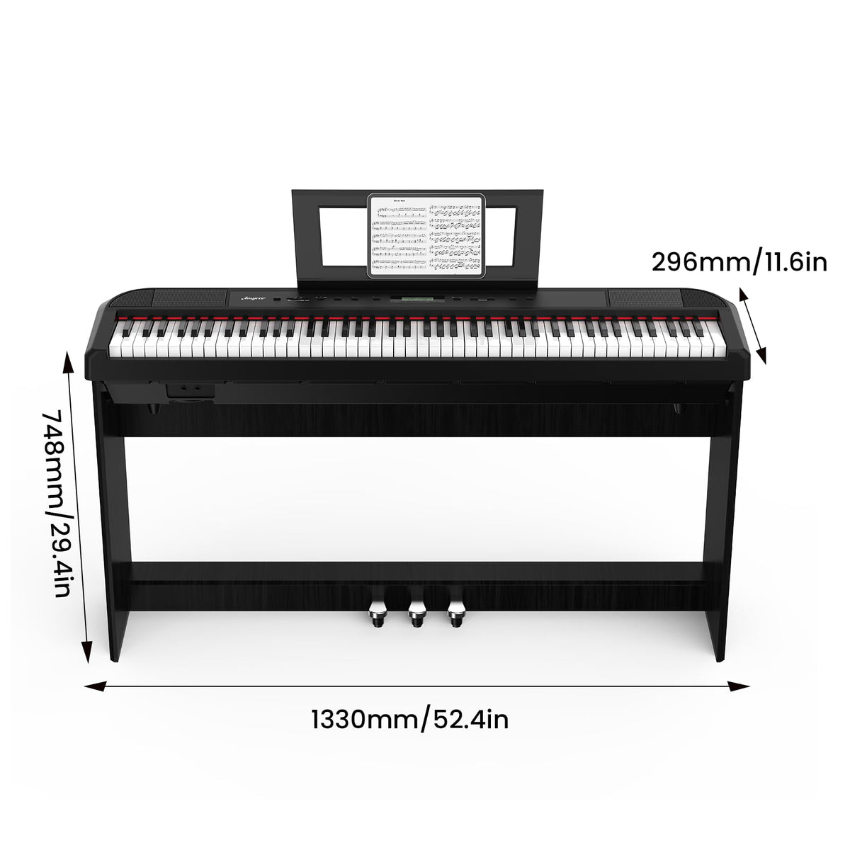 88 Keys Weighted Hammer Portable Electric Keyboard Piano with Stand F602