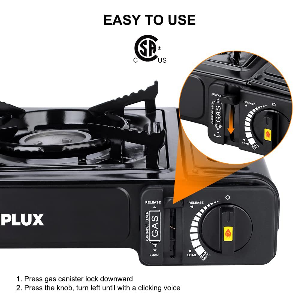 Portable Dual Fuel Propane & Butane Camping Stove with Carrying Case V9419