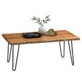 Solid Wood Coffee Table with Hairpin Metal Legs, 48 Inch V476817