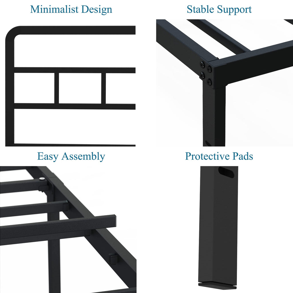 18 Inch Metal Queen Bed Frame with Headboard O3030
