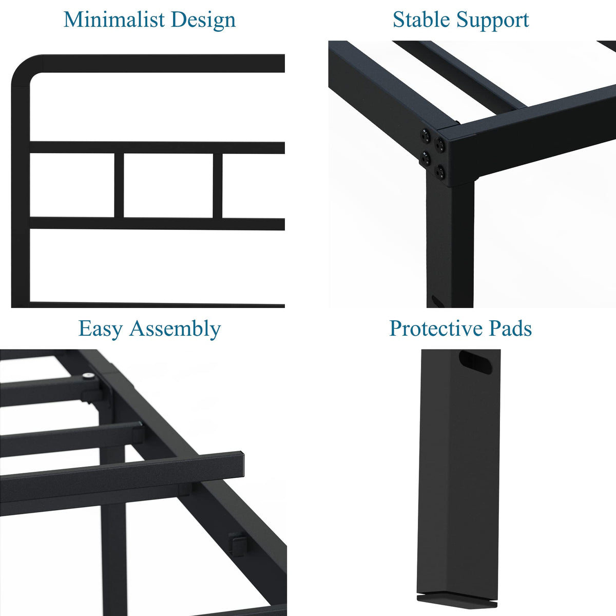 18 Inch Metal Queen Bed Frame with Headboard O3030