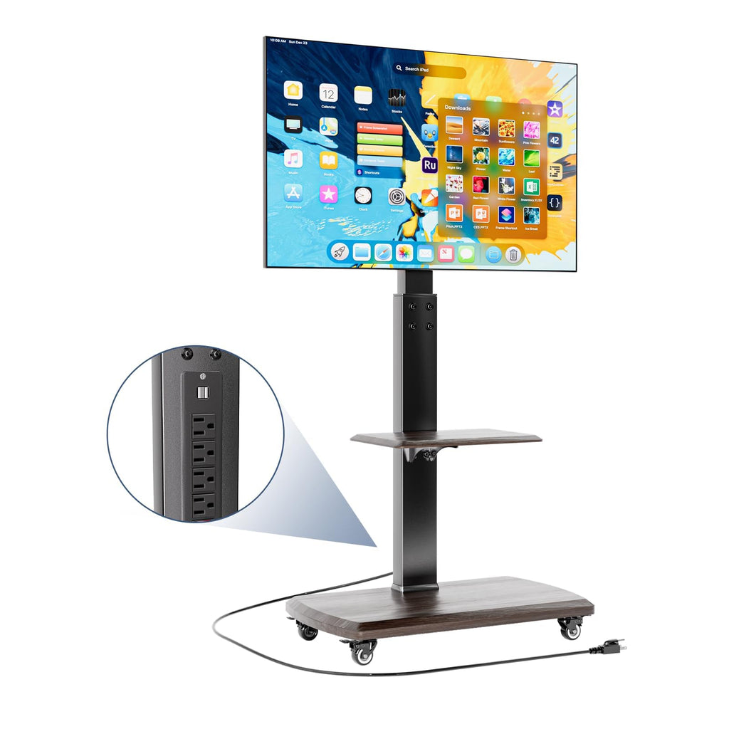 Rolling TV Stand with Power Outlet for 32 to 80 inch TVs C189
