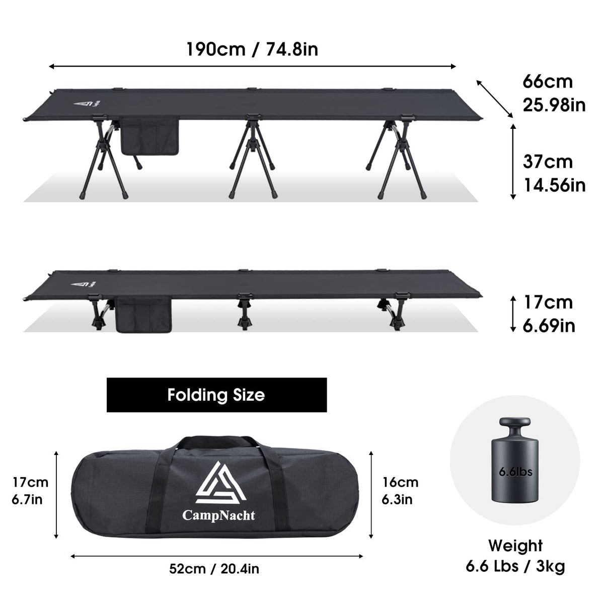 Ultralight Aluminium Camping Cot Y4488