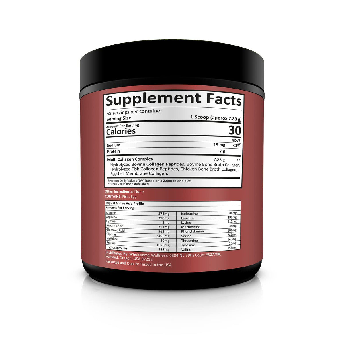 Multi Collagen Peptides Protein Powder, 5 Types Hydrolyzed, Grass-Fed, Non-GMO, Unflavored E2085