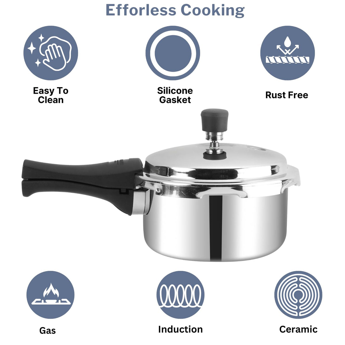 3 Litres Stainless Steel Pressure Cooker P5977