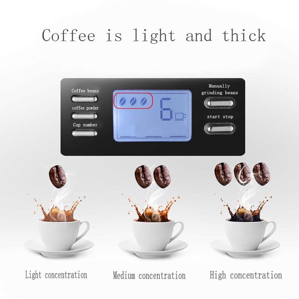 1000W Automatic Stainless Steel Coffee Machine with LCD Display and Coffee Pot A523