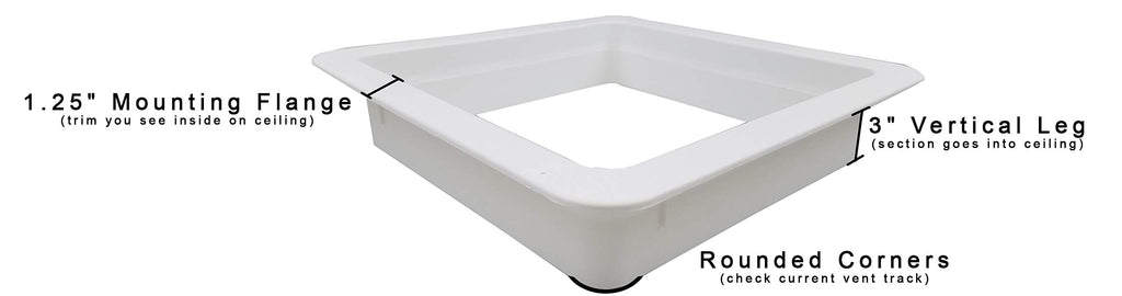 Non Powered RV Roof Vent White Lid 3" Garnish Skylight A494