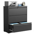Black 3 Drawer Locking Metal File Cabinet A248931