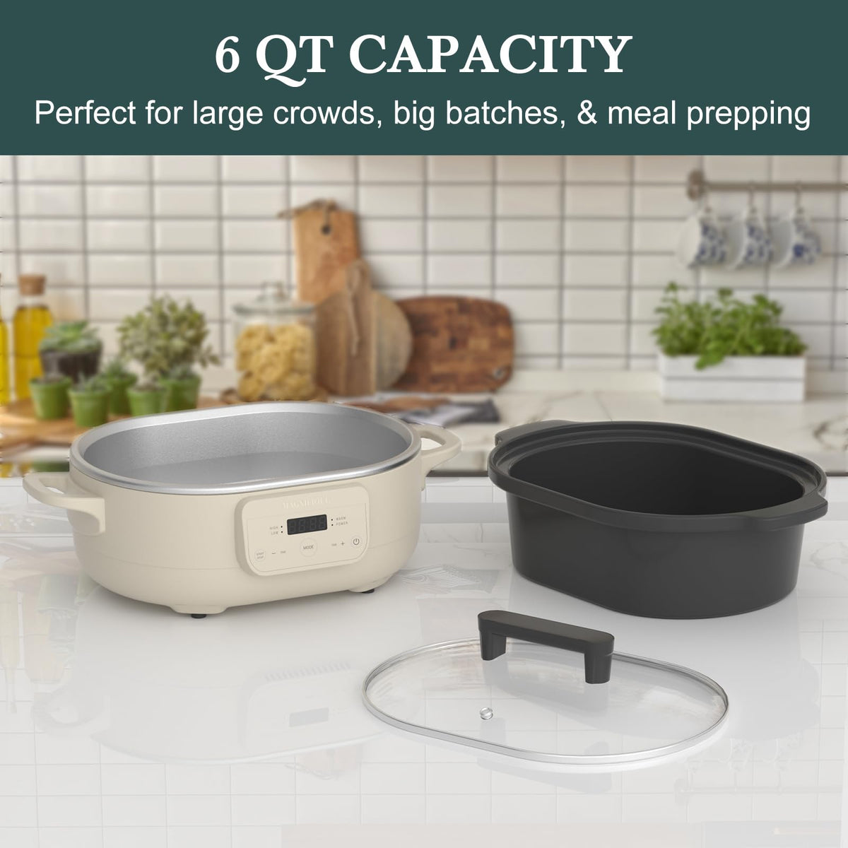 6 Quart Programmable Slow Cooker Nonstick Pot A158442