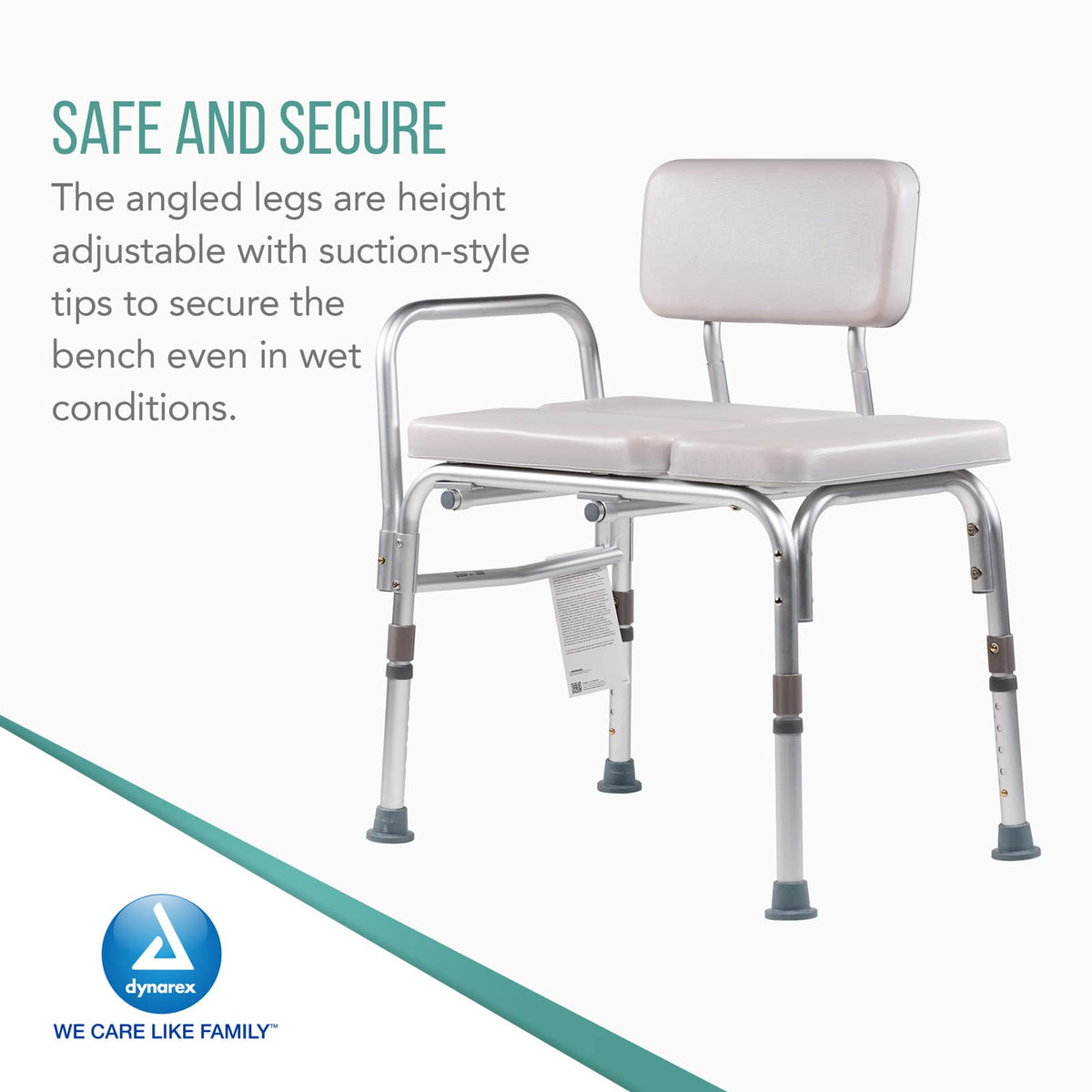 Padded Tub Transfer Bench 400 lb. Weight Capacity Grey G95126