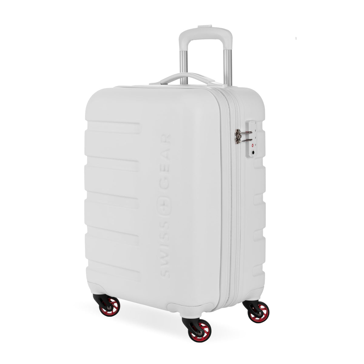 White 19-Inch Hardside Expandable Carry-On Spinner Luggage V344
