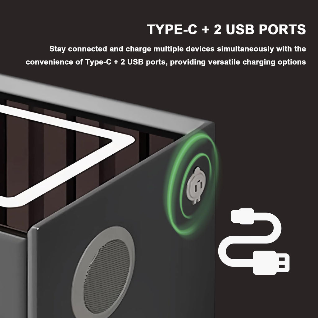 Orange 3 Drawer Nightstand with Wireless Charging and USB Port W5773