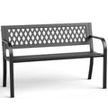 47" Black Outdoor Bench with Backrest X7730