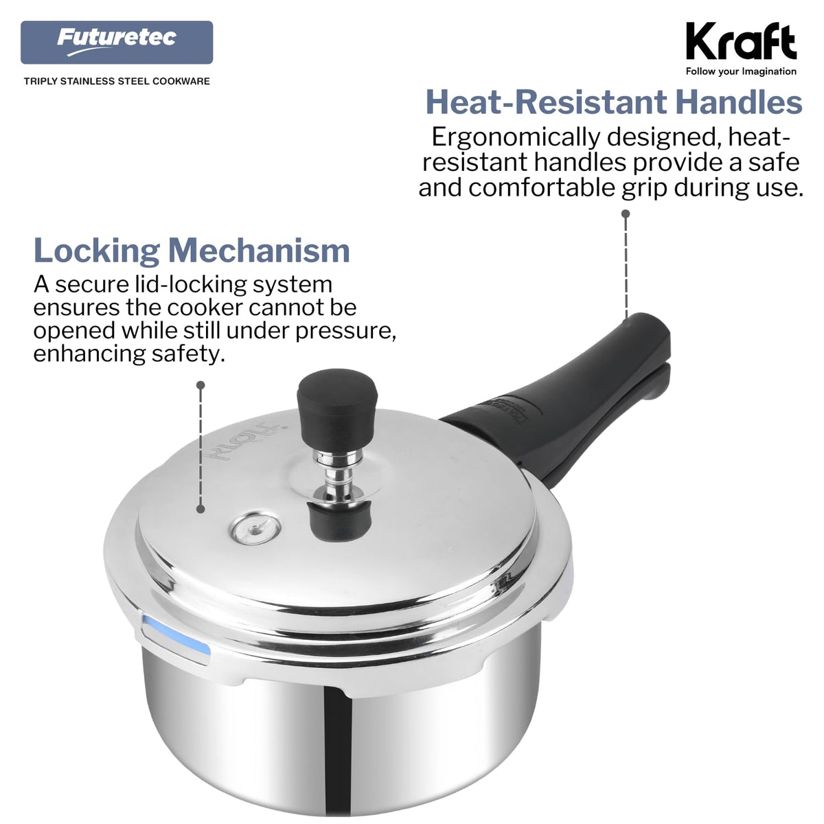 3 Litres Stainless Steel Pressure Cooker P5977