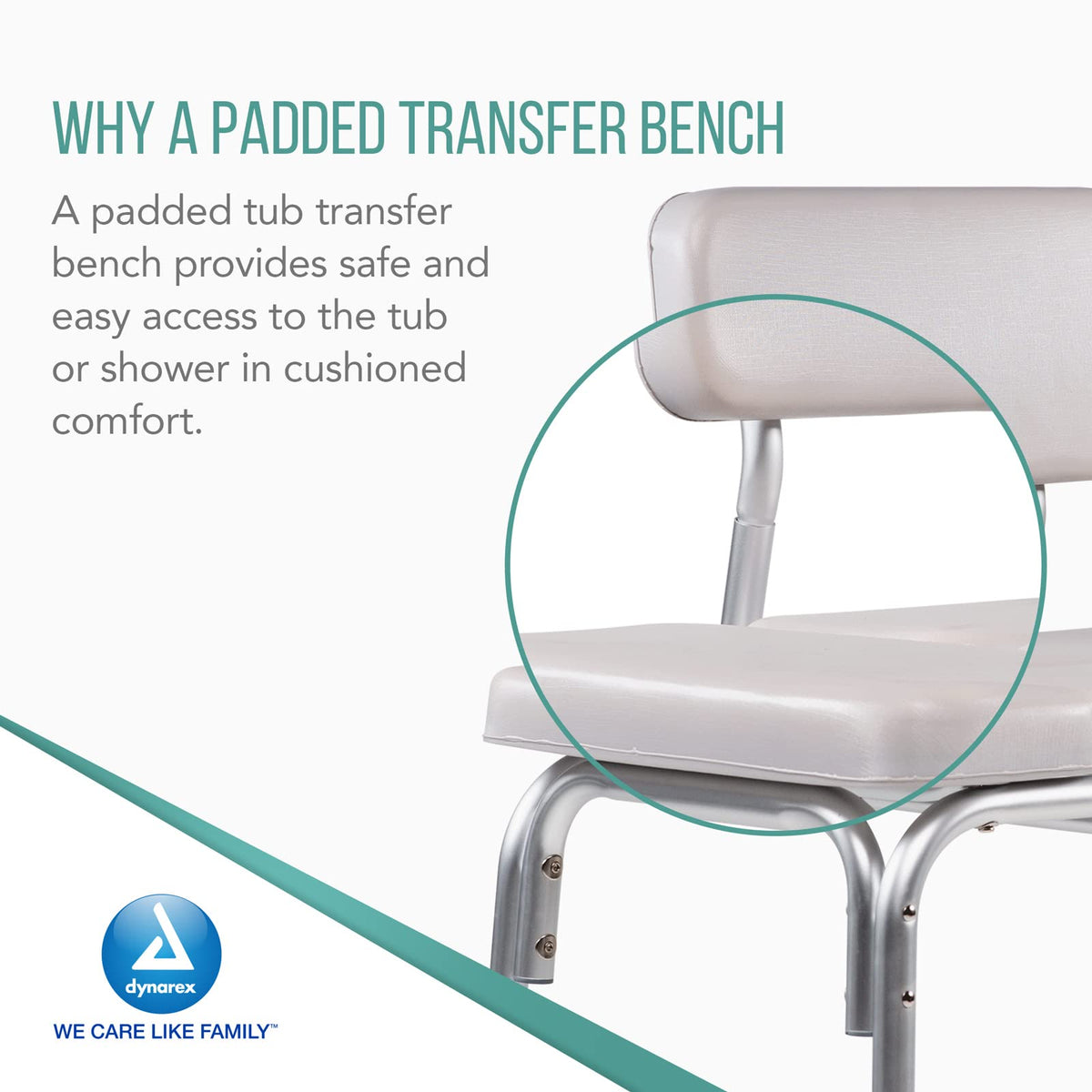 Padded Tub Transfer Bench 400 lb. Weight Capacity Grey G95126