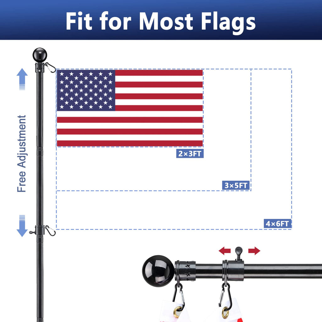 6ft Tangle Free Spinning Flag Pole Kit X99356