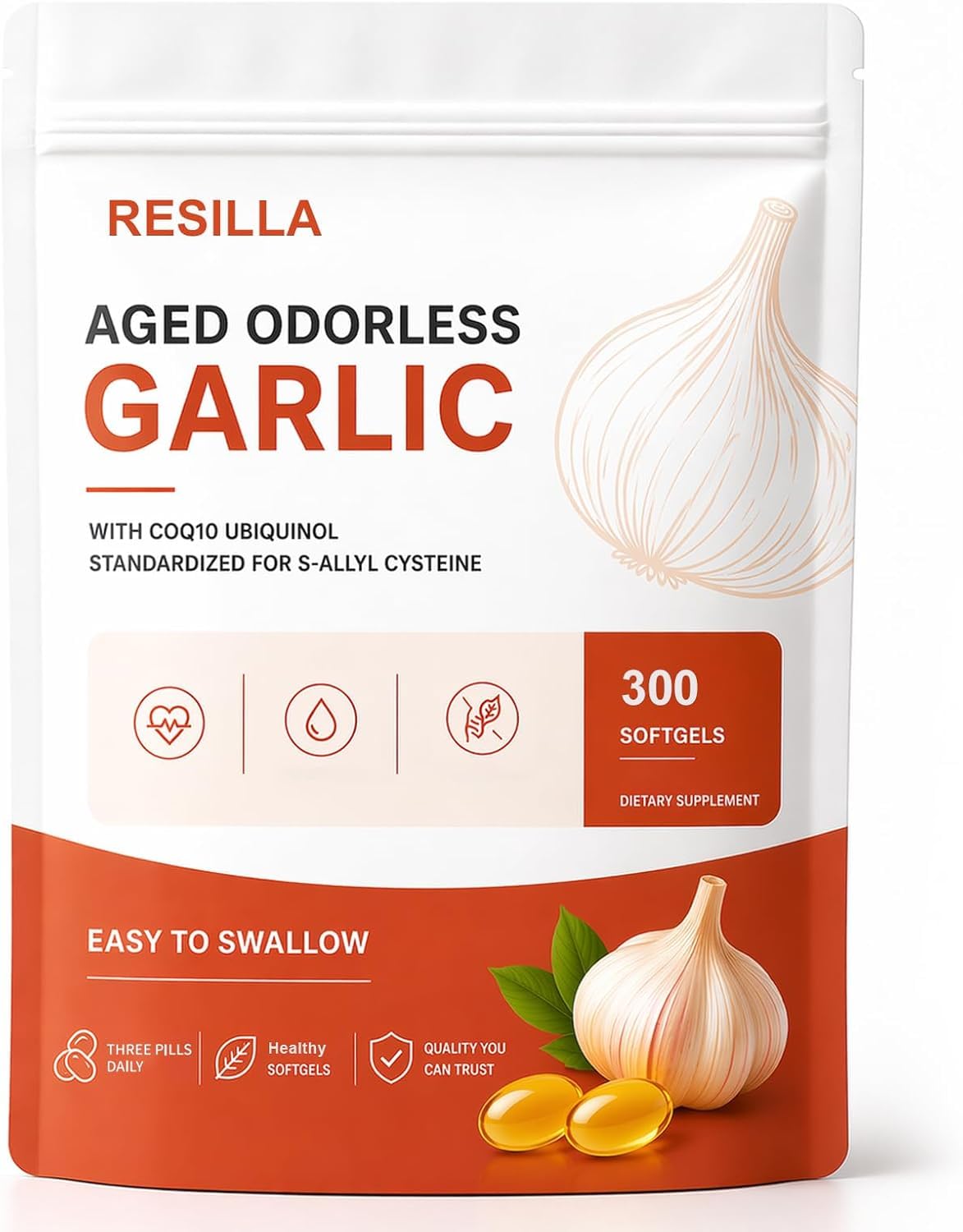 Odorless Aged Garlic Softgels, 300 Softgels K907