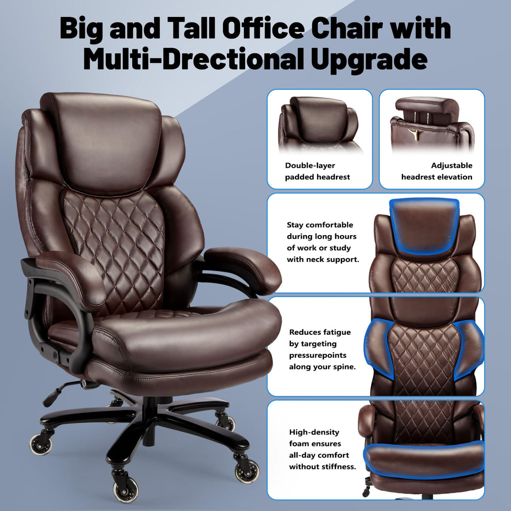 Big and Tall Office Chair with Adjustable Headrest L77784