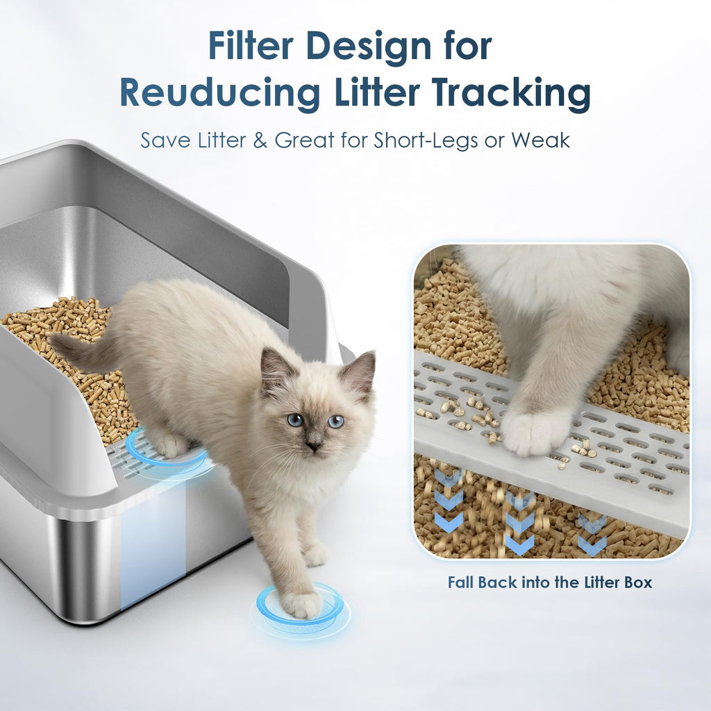 Enclosed Stainless Steel Sifting Litter Box M5962