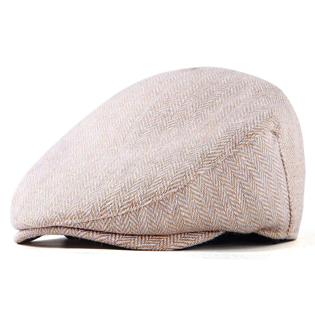 Wool Blend Tweed Herringbone Flat Cap I794