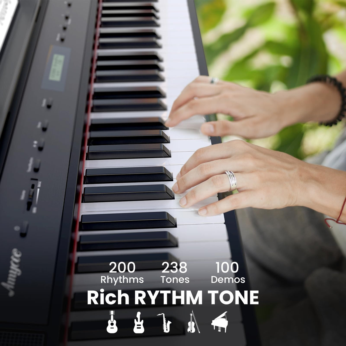 88 Keys Weighted Hammer Portable Electric Keyboard Piano with Stand F602