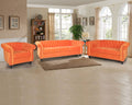 Orange Velvet 3 Pieces Sofa Set E66232