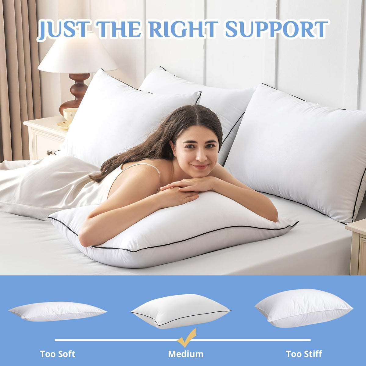 King Size Down Alternative Microfiber Pillows Set of 2 Q383