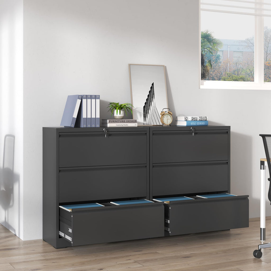 Black 3 Drawer Locking Metal File Cabinet A248931